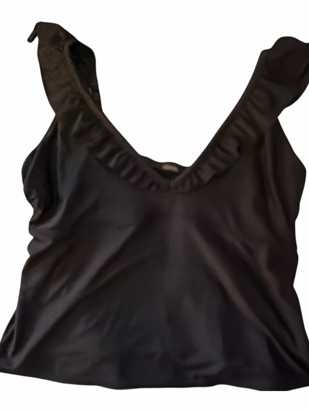 Old Navy Black Ruffle-Trim Tankini Bathing Suit Top
